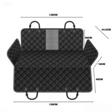 Waterproof  Dog Car Seat Cover For Back Seat ,High-Quality  Outdoor Car Trunk Mat - Durable, Removable & Foldable Pet Cargo Liner, Polyester, Black With White Piping, Ideal For SUVs And Vehicles - Pink - View 7