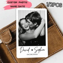 1/2pcs Custom Black & White Photo Wallet Card, Personalized Valentine's Day Gifts For Him, PVC Material, Couple Photo Card, Custom Wallet Insert Card, Engraved With Photo, Cute, Funny, Kawaii, Y2K, Unisex, Casual, Custom, Personalized, Customized, Ideal Gifts For Him, Her, Boyfriend, School Supplies, Back To School, School Gift, For Classroom, For Boys And Girls - Multicolor - View 7