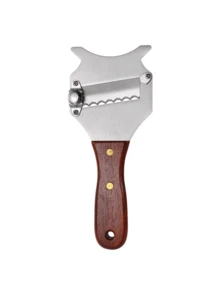 1 Piece Of Stainless Steel Truffle Shaver With Wooden Handle, Stainless Steel Cheese Shaver, Bull-Shaped Chocolate Shaver, Cheese Shaver Knife, Kitchen Household Peeler, Suitable For Butter, Chocolate, Cheese, Vegetables And Fruits.