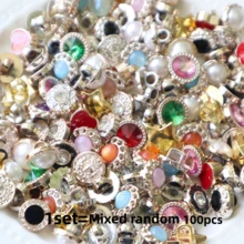 10/20/30/50/100pcs Plastic Mini Rhinestone Buttons With Shank, Versatile For Shirt, Sweater, Cardigan, Sewing DIY Craft - Multicolor - View 12