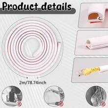 1PC 2m/78.74inch Self-Adhesive Cable Trunking, Suitable For Desktop, Wall And Floor Installation, Prevents Tripping Over Bare Wires, Concealed Soft Cable Channel, Decorative Cable Protector For Home And Office Use - Multicolor - View 7