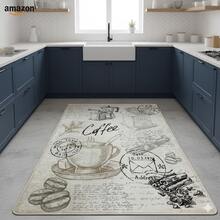 Kitchen Rug - Kitchen Runner Rug - Machine Washable, Non Slip Kitchen Mat, 60*150, 60*200, 80*200, 100*200, 120*180 Cm, Made In Türkiye - Beige - View 1