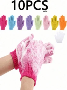 1/2/4/8/20pcs Bath Exfoliating Gloves, Reusable Shower Mitts For Scrubbing, Back Scrubber, Massage And Body Exfoliation, Body Cleansing Accessories,1/3/5/10/20/30/40pcs,For Bath, Face, Spa, Hand Wash, Deep Dead Skin Wash - Multicolor - View 4