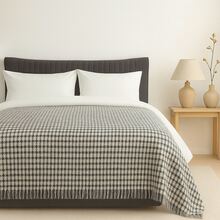 Ultra Soft Cotton Knit Blanket – Lightweight, Warm & Cozy & Made In Turkey - Black and White - View 4