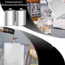 Frasco de cadera para licor de 4-8 onzas de acero inoxidable para hombres y mujeres boda, fiesta, padrino, dama de honor, campamento, regalo - Plateado - Ver 7
