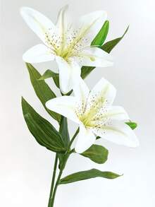 1/3/6 pezzi Fiori artificiali di giglio, 45cm Fiori finti, adatti per pareti, soggiorno, camera da letto, matrimonio, decorazione per feste, decorazione da tavolo. Casa, scrivania, cucina, matrimonio, tavolo da pranzo, centrotavola, ufficio, giardino, esterno, casa, decorazione per il cortile, adatti per primavera, estate, autunno, inverno - Bianco - Visualizzare 5