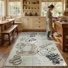 Kitchen Rug - Kitchen Runner Rug - Machine Washable, Non Slip Kitchen Mat, 60*150, 60*200, 80*200, 100*200, 120*180 Cm, Made In Türkiye - Beige - View 4