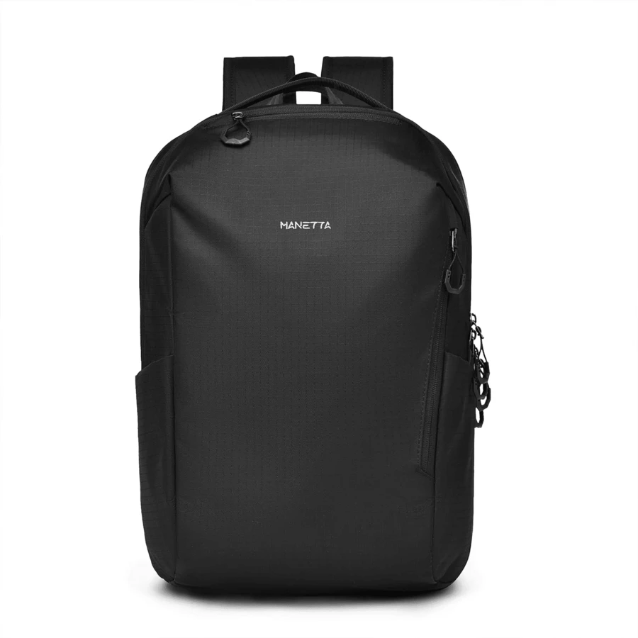 Minimalist Laptop Backpack, Abrasion & Water Resistant Daypack With Padded Back, Lightweight Bag For Work And Daily Commute - 黑色 - 查看 1
