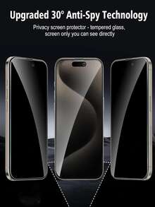 5片裝全螢幕防偷窺鋼化玻璃隱私螢幕保護貼，適用於 iPhone 17/16/15 Pro Max/15/14 Plus/13/12/11 Pro Max/X/XS/XR，全覆蓋防偷窺玻璃膜，生日/復活節/情人節送禮給男朋友/女朋友 - 5PCS - 查看 3