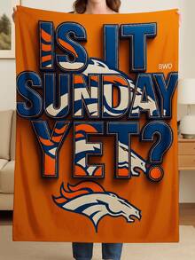 Fleece Blanket Soft Plush Throw Warm Cozy - Denver Broncos Football Team Logo Design With Is It Sunday Yet Text - For Bedroom Living Room Couch Sofa Office Nap Movie Night Gifts All Season Use Ultra Soft Lightweight But Warm Machine Washable Home Decor Throw Great Gift Idea - trắng - Xem 1