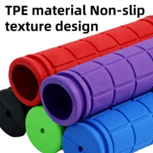 Universal Bicycle Handlebar Grips, Soft Rubber Anti-Slip Colorful Handle Covers For Fixed Gear/Mountain Bikes - Multicolor - View 5