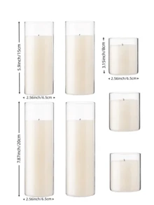 浮动玻璃烛台，高硼硅玻璃水培花盆，透明桌面花瓶装饰，适合情人节、婚礼、派对 - 透明 - 查看 12