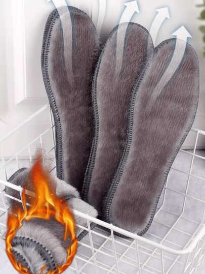 QKC 1足 暖かい サーマルライニング 快適 ソフト インソール、秋/冬