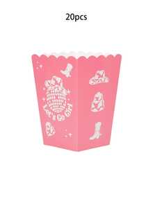 10个/20个/50个粉色银色迪斯科西部牛仔主题爆米花盒，迪斯科牛仔生日派对装饰，西部糖果盒，派对礼品袋，西部主题婴儿派对生日派对用品 - 彩色 - 查看 7