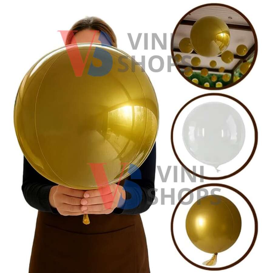 Bubble 18 Inch Kit (10 + 10 Balloons) 18 Inch Latex Party Decoration - Gold - View 1