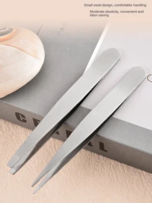 High Precision Stainless Steel Eyebrow Tweezers, Eyebrow Hair Removal Tool, Stainless Steel Ingrown Hair Tweezers - Multicolor - View 3