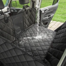 Waterproof  Dog Car Seat Cover For Back Seat ,High-Quality  Outdoor Car Trunk Mat - Durable, Removable & Foldable Pet Cargo Liner, Polyester, Black With White Piping, Ideal For SUVs And Vehicles - Pink - View 10
