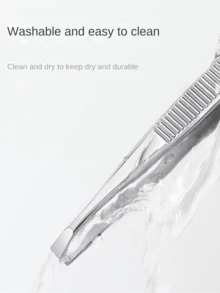 条纹眉夹套装、睫毛夹、睫毛镊子、不锈钢假睫毛眉夹、直头和弯头镊子 - 彩色 - 查看 5