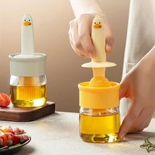6.8oz Glass Oil Bottle With Brush, Cooking, Baking, BBQ Oil Dispenser Bottle With Brush For Precise Oil Pouring And Drizzling - Multicolor - View 2
