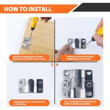 4pcs Interlocking Flat Brackets, Black Stainless Steel Heavy Duty Picture Frame Hangers, Large Wall Mount Hooks, Furniture Connectors, Headboard Hangers - Multicolor - View 5