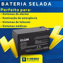 Sealed 12V 7Ah High Durability VRLA Battery Elgin Original For Electric Fence Control Panel, UPS, Security Gate, CCTV - màu đen - Xem 2