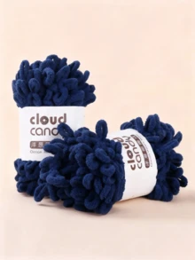 1团超柔软粗毛线，100克，可机洗。适合高强度手臂编织，DIY披肩、沙发、毯子、枕头、宠物床、床上用品、DIY家居装饰、新年和情人节装饰品。 - 藏蓝色 - 查看 1