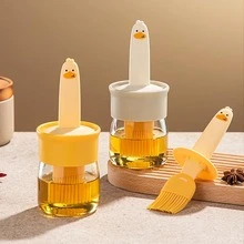 6.8oz Glass Oil Bottle With Brush, Cooking, Baking, BBQ Oil Dispenser Bottle With Brush For Precise Oil Pouring And Drizzling - Multicolor - View 6