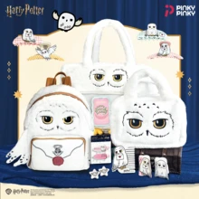 Harry Potter Túi Hedwig - Bộ ba lô/túi đeo chéo cho bé gái kèm phụ kiện hình cú: Ví đựng thẻ, lược, kẹp tóc, thiết kế kiểu sinh viên, phù hợp cho đi làm, đi chơi, dự tiệc, Giáng sinh, Halloween, sinh nhật, món quà lý tưởng cho phụ nữ và các cô gái công sở - trắng - Xem 4