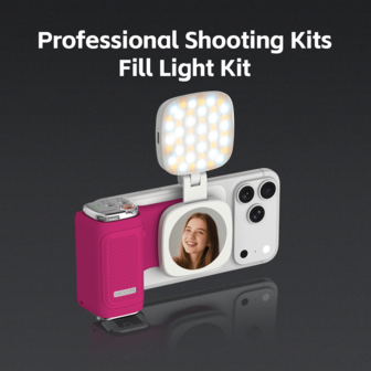  COMITOK 磁吸式手机支架，带自拍补光灯和镜子，可拆卸遥控器，兼容苹果手机，一键启动相机，曝光锁定，可充电单反快门，摄影师的完美礼物