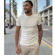 American Ribbed Fitted Shirt Gringa Slim T-Shirt - Blanco - Ver 10