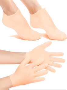 1Pair Moisturizing Hand Gloves, For Dry Cracked Skin Softening Exfoliating Feet Hand Care Tools, Soft Silicone Gel, Skin Repairing, Reusable, Suitable For Hand Care, Beige/Pink,Hand Care,Gift,Care Tools, Soft Silicone Gloves, Gel Spa Moisturizing Gloves, Aloe Vera Lotion Gloves For Repairing Dry, One Size Fits All, Ideal For Home Hydration, Moisturizing Hand Gloves,Gift For My Mother,Mother's Day,Travel Accessories