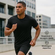 Camiseta DryTech Pro Masculina DryFit Treino Academia Leve Poliéster Tipo Confortável - Branco - Visão 7