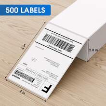 500-Piece Shipping Labels, Express Labels, 4-Inch X 6-Inch Thermal Labels, Shipping And Packaging Labels, Perforated White Mailing Labels, Commercial Grade, Permanent Adhesive, Compatible With Most Thermal Printers. - 白色紙 - 查看 2