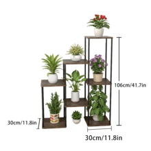 1件室内金属木质植物架，多层盆栽植物收纳架，适用于多种植物，多种款式可选，适合客厅、阳台、卧室及其他家居装饰风格 - 彩色 - 查看 14