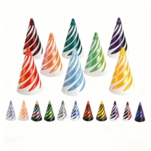 1 قطعة مخروط حلزوني ثلاثي الأبعاد مطبوع بتقنية الطباعة ثنائي الوجه - بنية تدرج ملونة، مناسب كهدايا لعيدي الهالوين والكريسماس، بنية ألياف معدنية، ألعاب تركيز، ألعاب تركيز، ألعاب حسية، ألعاب تركيز عشوائية، ألعاب للنساء البالغات، ألعاب تركيز رخيصة