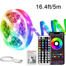 NBBUFF 智能房间 LED 灯带，RGB LED 灯带，带遥控器和 APP 控制，自粘式 LED 灯，音乐同步和定时模式，适用于卧室、游戏室、天花板、派对、节日礼物、圣诞节和婚礼装饰