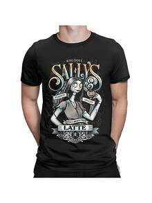 COOL SUMMER Sallys Spiced Latte T-Shirts WoWomen WoWomen Nightmare Before Christmas T Shirts Halloween Pumpkin Cotton Tees Birthday Gift Tops - Black - View 1
