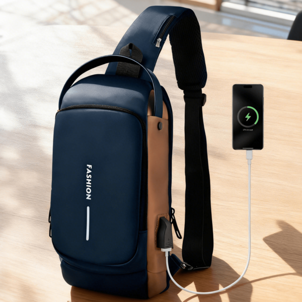 YC-HOGAR Hombre Mochila Bandolera con Puerto de Carga USB, Diseño Antirrobo, Múltiples Bolsillos, Impermeable y Ligera para Uso Diario - Ideal para Escuela, Senderismo y Más