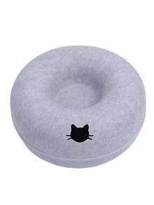 1个宠物床，宠物游戏隧道玩具，毛毡甜甜圈猫床，带透气孔，适合中小型猫狗 - 彩色 - 查看 11