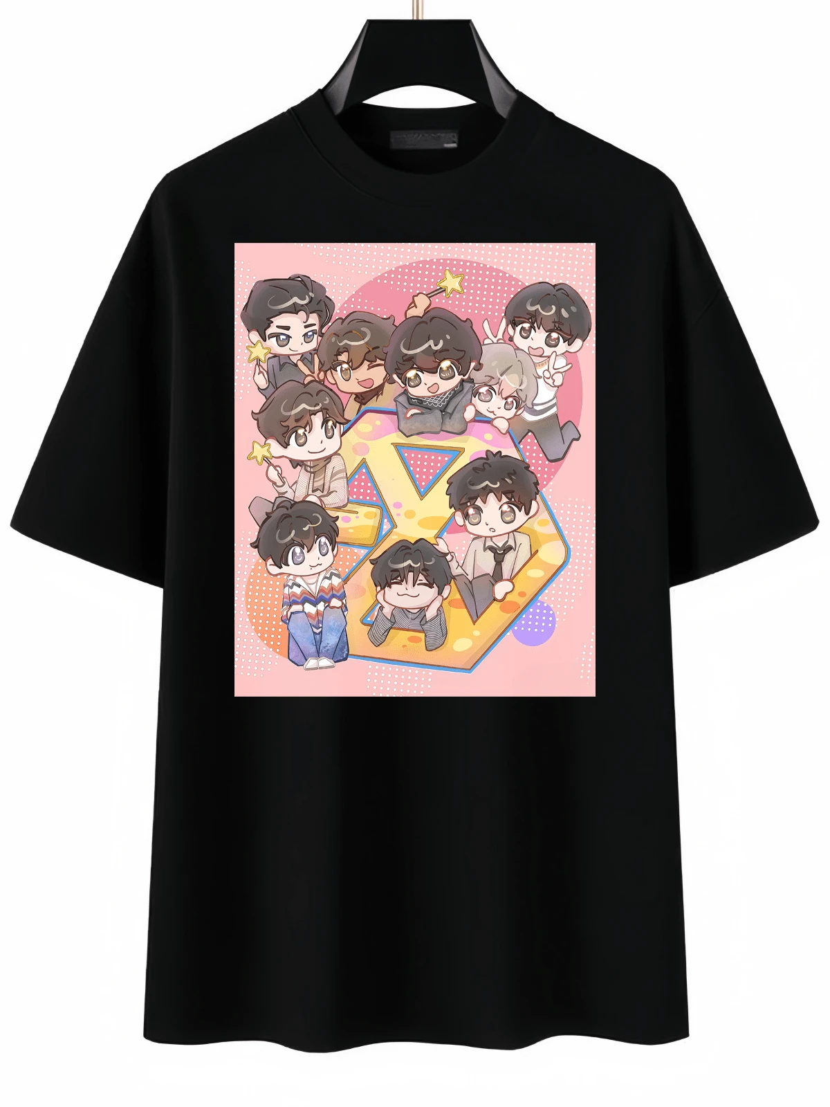 EXO Miembros Cubierta Unisex Camisetas I K-pop Unisex Camiseta - Negro - Ver 1