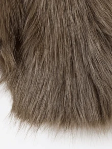 Seelio Autumn/Winter New Thickened Faux Fox Fur Collar Faux Fur Jacket, Young Elegant Mid-Length Faux Fur Coat - Chocolate Brown - View 11