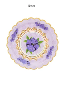 10pcs/60pcs/120pcs Floral Paper Plates Tea Party Plates Spring Flower Tea Party Dessert Okates 7 Inch Disposable Floral Plates Decorations For Afternoon Tea Party, Baby Shower, Bridal Shower, Birthday, Wedding And Any Celebration - Multicolor - View 14