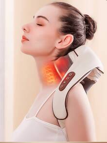 1 قطعة مدلك واقعي للرقبة والكتف، 3 أوضاع تدليك، وظيفة التسخين، بطارية قابلة للشحن 1200 مللي أمبير، 6 رؤوس تدليك من السيليكون الناعم، درجة حرارة التسخين قابلة للتعديل، يلبي احتياجات التدليك المختلفة