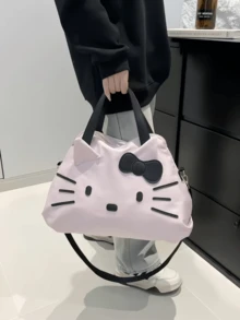 1个三丽鸥Hello Kitty大容量汽车后备箱收纳包/单肩包，卡通人物设计，旅行收纳包，带柔软衬垫和耐用肩带，适合海滩、浴室、卧室收纳，父亲节礼物，派对礼品，生日礼物，礼品填充物，正版授权产品，万圣节派对，生日派对