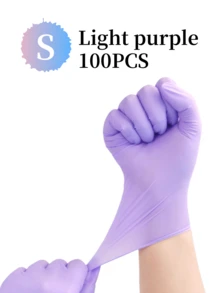 100PCS Pink, White, Blue, Purple, Black Disposable Nitrile Gloves, Waterproof And Anti-Static Multi-Purpose Gloves, Very Suitable For Kitchen, Dishwashing, Cleaning, Beauty Salon, Hair Dyeing, Hotel, Waterproof, Cleaning, Laundry, Latex-Free, Powder-Free - Multicolor - View 16