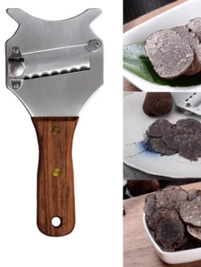 1 Piece Of Stainless Steel Truffle Shaver With Wooden Handle, Stainless Steel Cheese Shaver, Bull-Shaped Chocolate Shaver, Cheese Shaver Knife, Kitchen Household Peeler, Suitable For Butter, Chocolate, Cheese, Vegetables And Fruits.