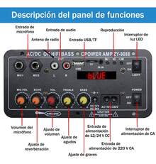 Amplifier Board With Bluetooth Module And Display, Amplifier Motherboard For Home Karaoke, Subwoofer, Dual Microphones, Compact And Powerful, 180W Class D Car Amplifier. - Xem 3