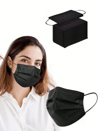 200/100/50/10 Mascarillas desechables premium, con protección mejorada de 3 capas y clip ajustable - Transpirables, suaves y delicadas para uso en el hogar, la escuela, la oficina y al aire libre, de material de polipropileno y diseño desechable