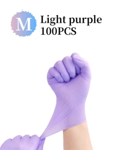 100PCS Pink, White, Blue, Purple, Black Disposable Nitrile Gloves, Waterproof And Anti-Static Multi-Purpose Gloves, Very Suitable For Kitchen, Dishwashing, Cleaning, Beauty Salon, Hair Dyeing, Hotel, Waterproof, Cleaning, Laundry, Latex-Free, Powder-Free - Multicolor - View 19