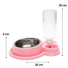 Comedouro e bebedouro Duplo Automático Tigela inox anti formigas Para Cachorro E Gatos pets - 500ml - Visão 4